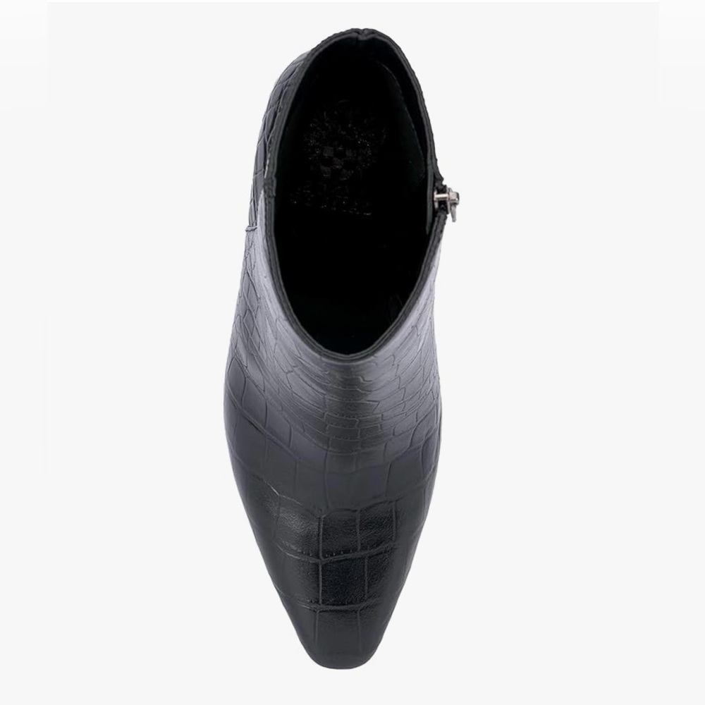 Vince Camuto BNIB Black Croco Shine Leather Heeled Ankle Boots SZ 8 - Picture 5 of 9